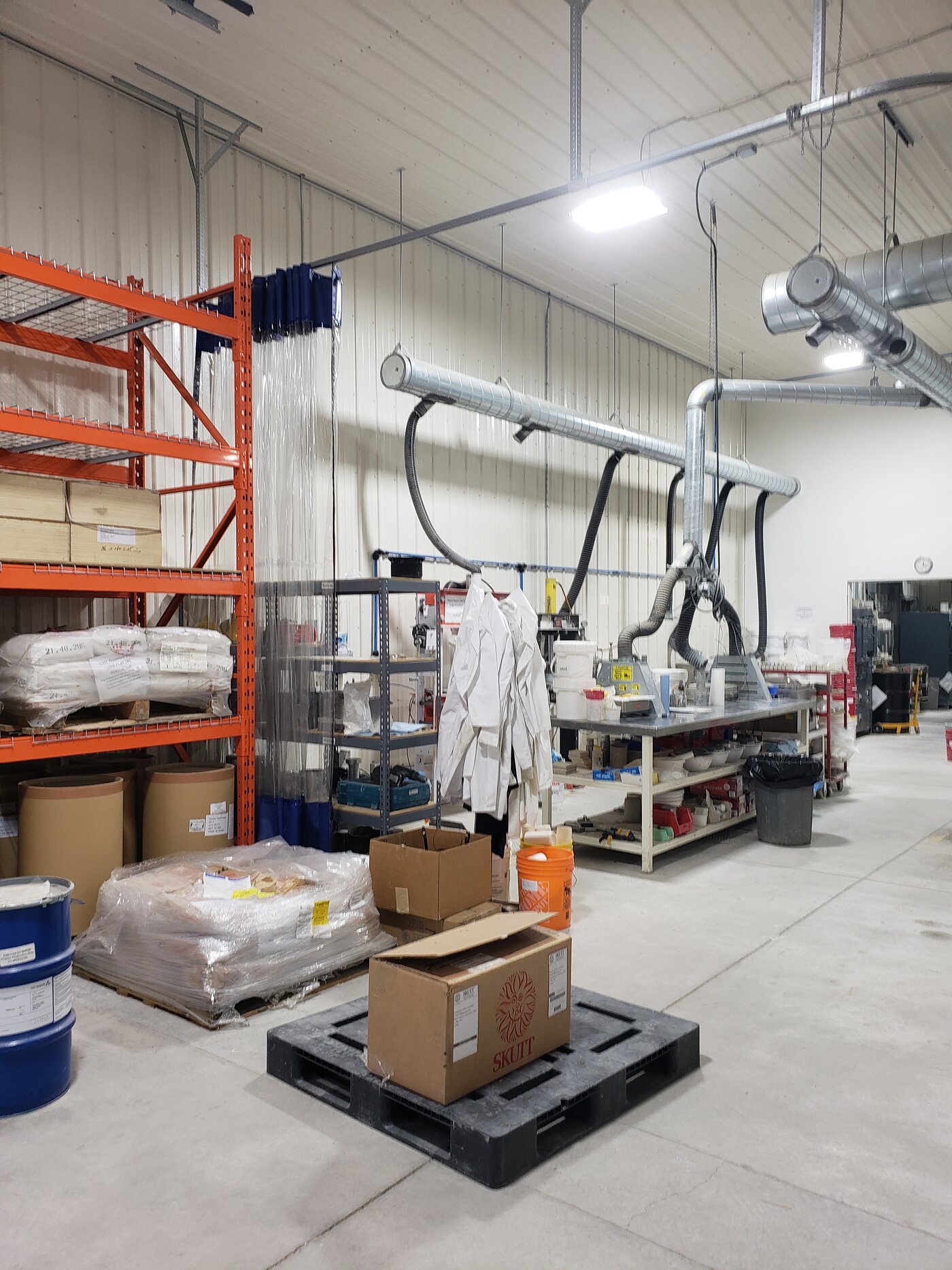 An industrial workshop floor maintained by Control Janitorial Barrie