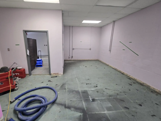 A commercial space cleaned after construction, before occupancy.